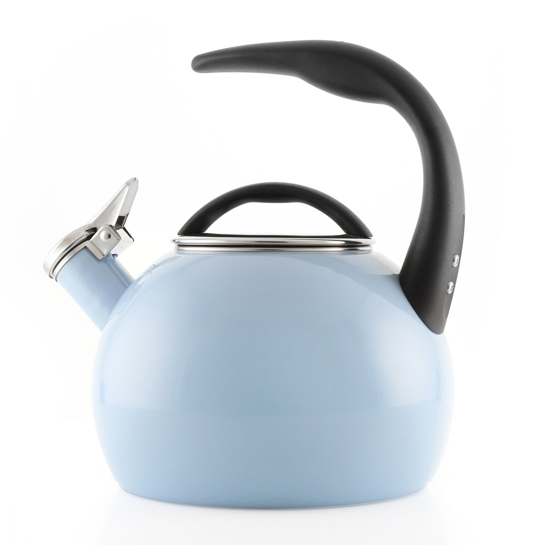 Enamel-on-Steel Anniversary Teakettle Collection 2 Quart in light blue