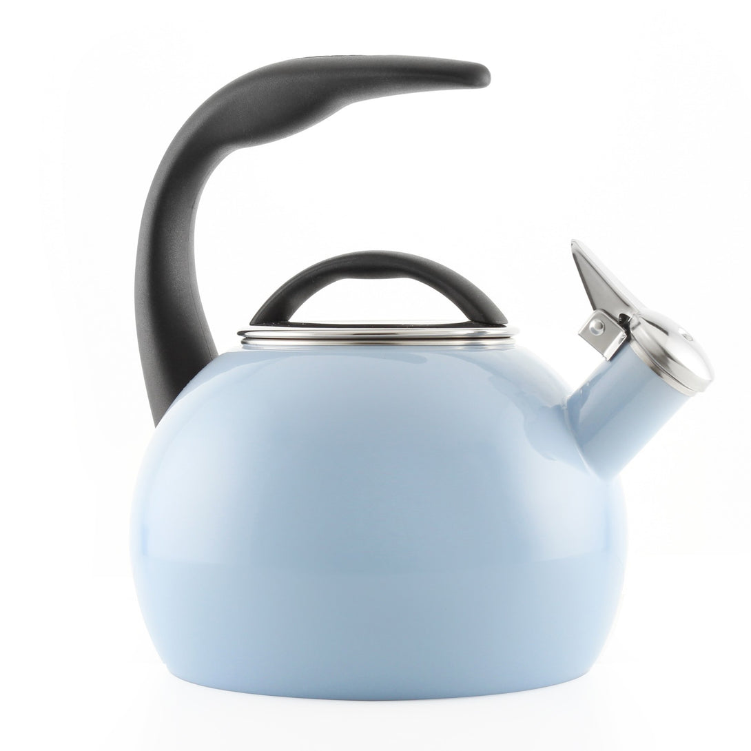 Enamel-on-Steel Anniversary Teakettle Collection 2 Quart in light blue