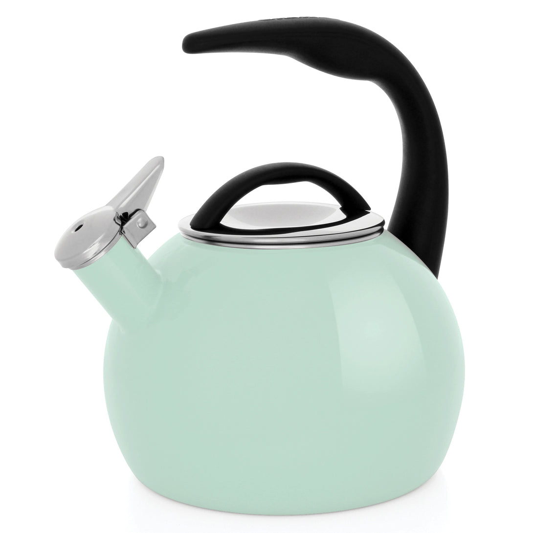 Enamel-on-Steel Anniversary Teakettle Collection 2 Quart in light green