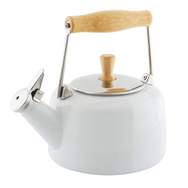 Enamel-on-Steel Sven Teakettle 1.4 Quarts in white