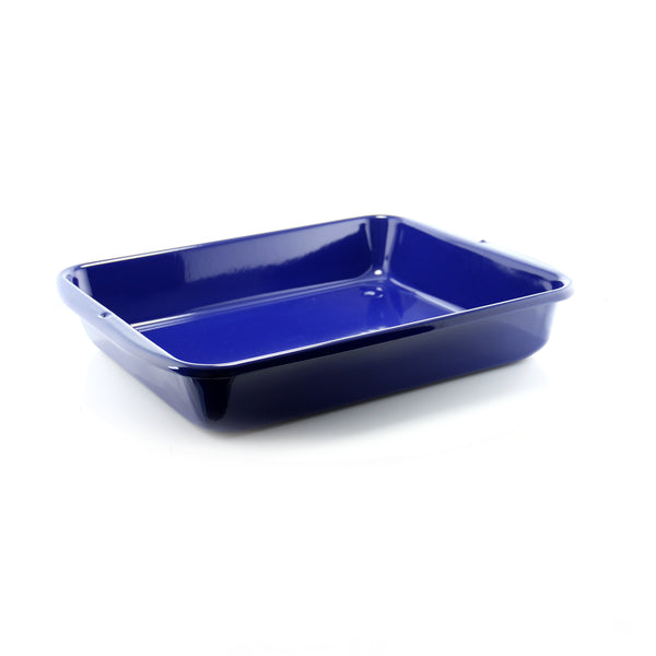 cobalt blue high sided enamel bakeware oven dish