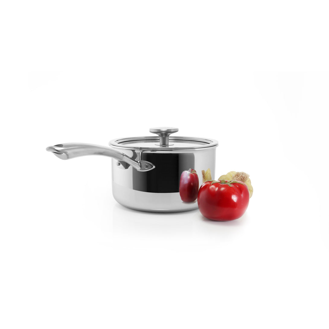 3.clad saucepan tri-ply polished 2.5 quart