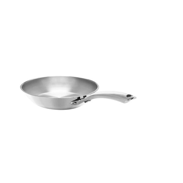 3.clad fry pan tri-ply polished 8 inch