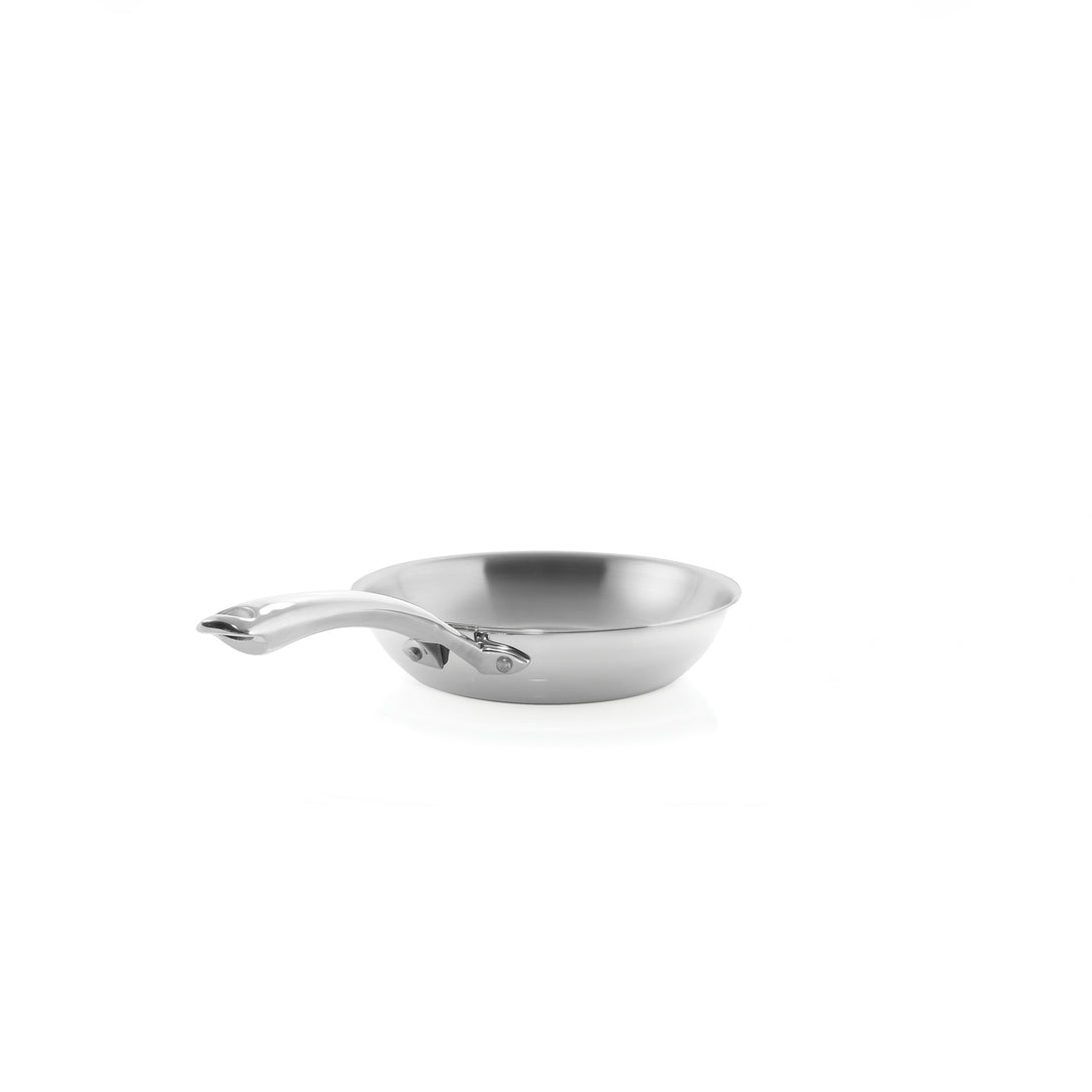 3.clad fry pan tri-ply polished 8 inch