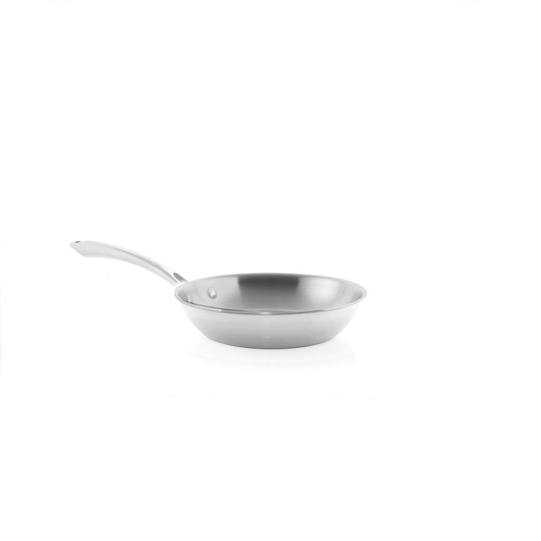 3.clad fry pan tri-ply polished 8 inch