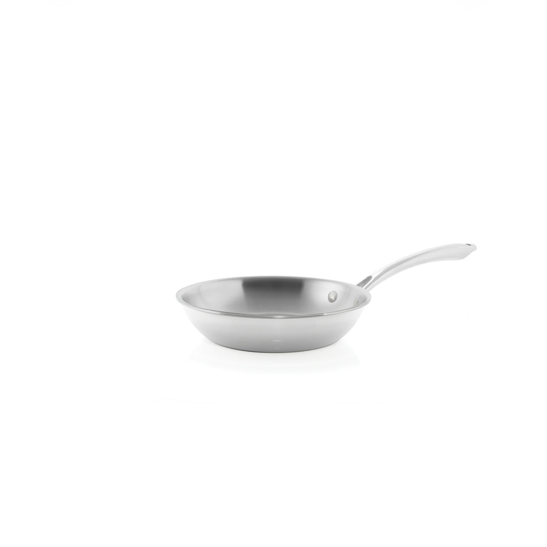 3.clad fry pan tri-ply polished 8 inch