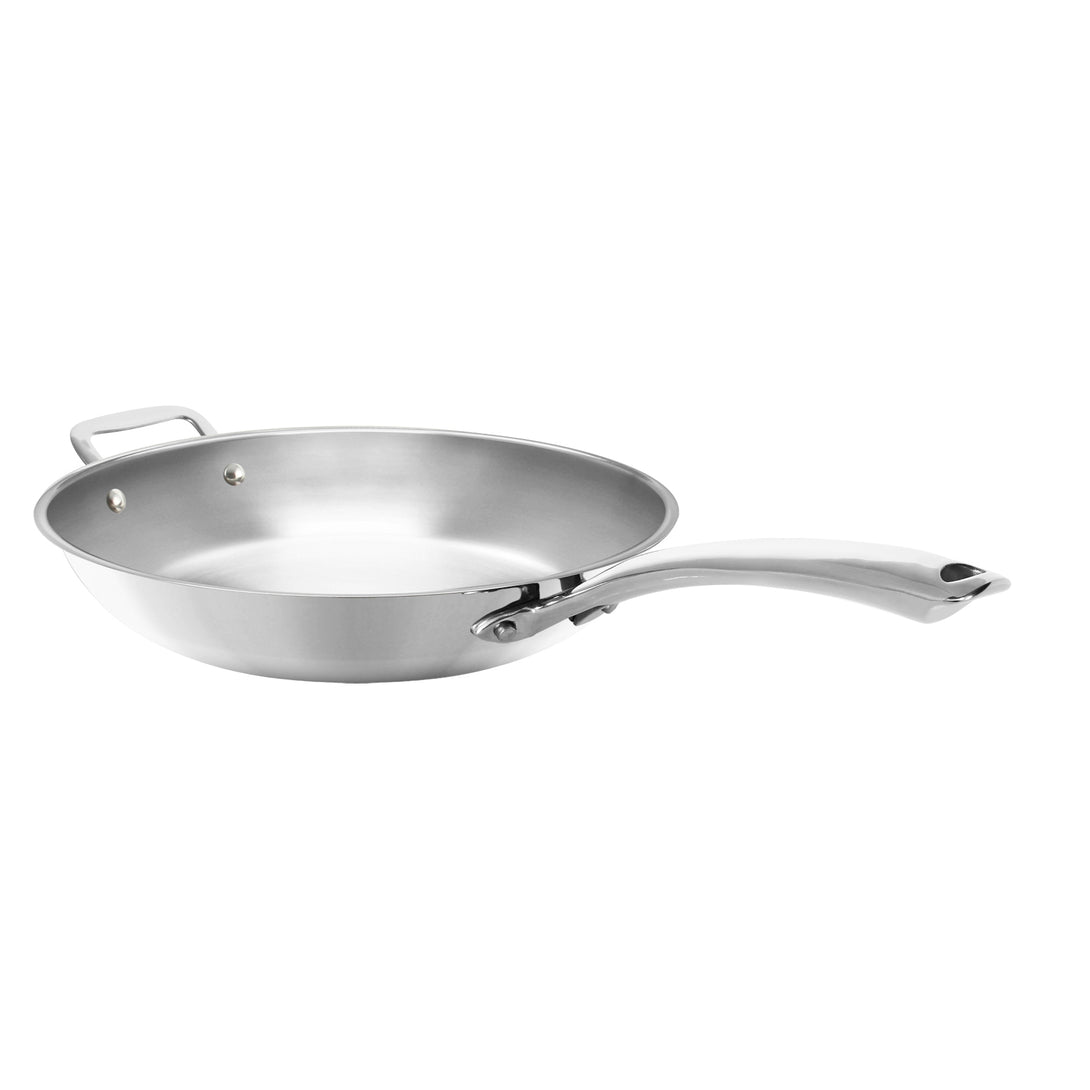 3.clad fry pan tri-ply polished 11 inch