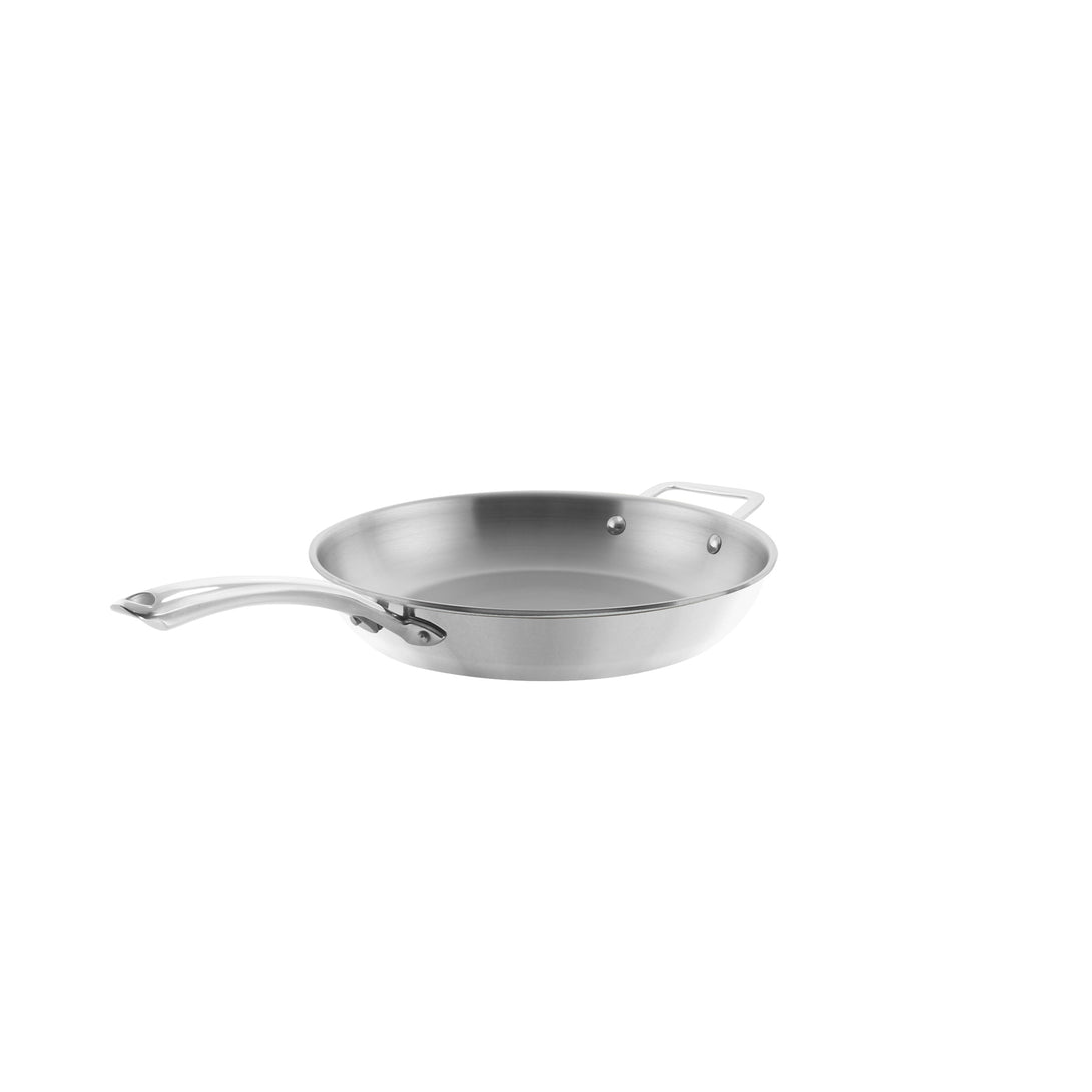 3.clad fry pan tri-ply polished 11 inch