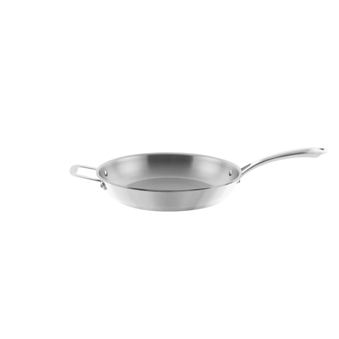 3.clad fry pan tri-ply polished 11 inch