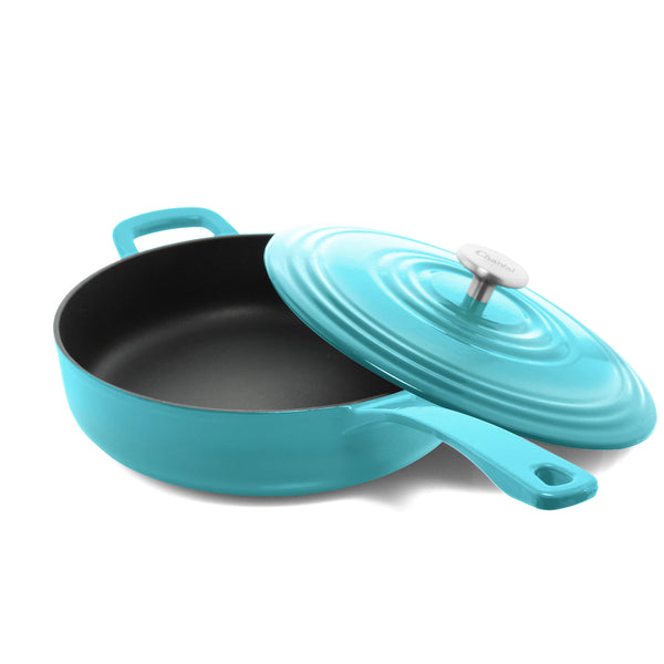 Cast Iron Saute pan Skillet with lid (4 Qt.)